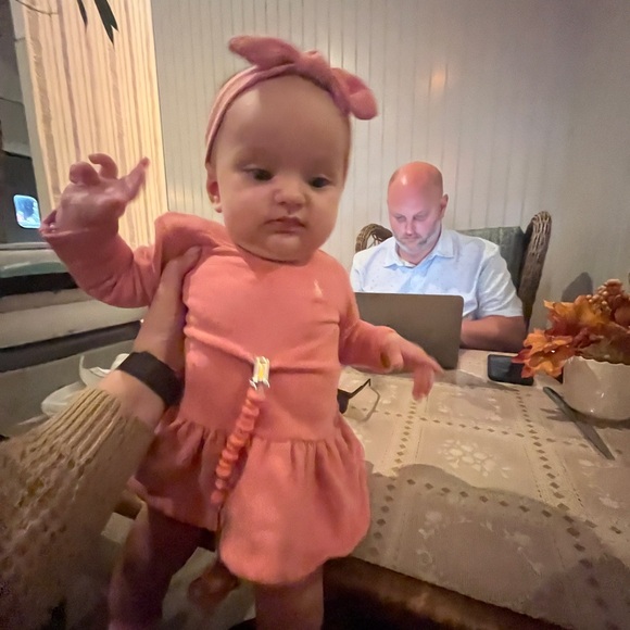 Ralph Lauren Pink/Mauve Baby Dress with Bloomers - Picture 6 of 6